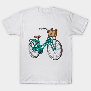 Lady's bike with Basket T-Shirt